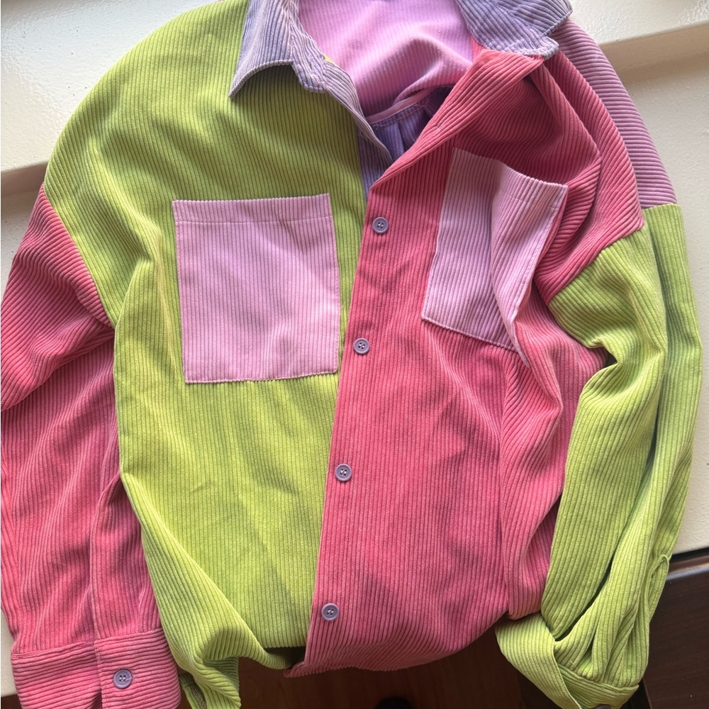 Forever 21 Lavender and Pink Corduroy Shirt